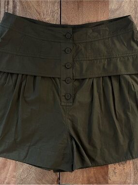 Ulla Johnson marleigh poplin green cotton shorts pre-fall 2022 collectio